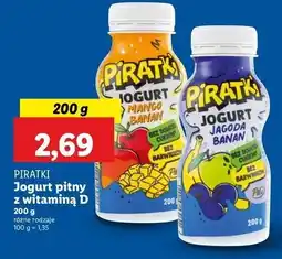 Lidl Jogurt jagoda-banan Pilos Piratki oferta