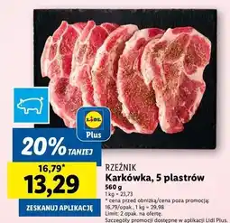 Lidl Karkówka wieprzowa bez kości w plastrach Rzeźnik Codzienna Dostawa oferta