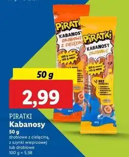 Lidl Kabanosy z szynki Pikok Piratki oferta