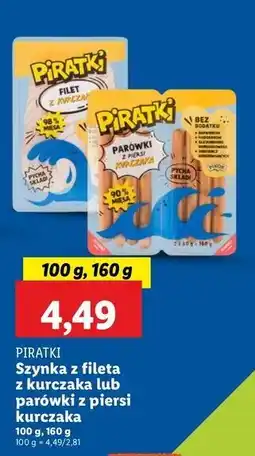 Lidl Parówki z piersi kurczaka Pikok Piratki oferta