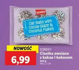 Lidl Ciastka owsiane z kakao i kokosem Sondey oferta