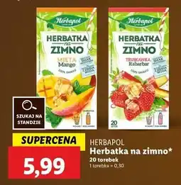 Lidl Herbatka truskawka-rabarbar Herbapol Na Zimno oferta