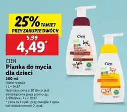 Lidl Pianka do mycia rąk brzoskwinia i wanilia Cien Kids oferta