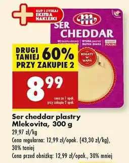Biedronka Ser cheddar plastry Mlekovita , 300 g oferta