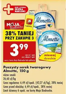 Biedronka Puszysty serek twarogowy Almette, 150 g oferta