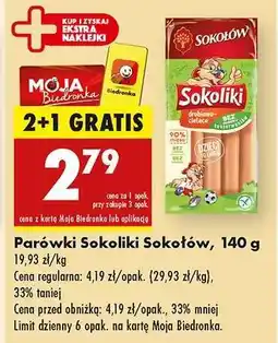 Biedronka Parówki Sokoliki Sokołów, 140 g oferta