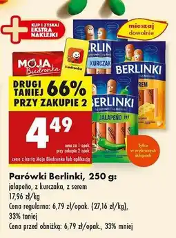 Biedronka Parówki Berlinki, 250 g oferta
