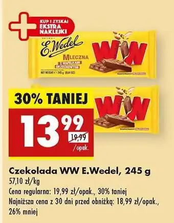 Biedronka Czekolada WW E.Wedel 245 g oferta