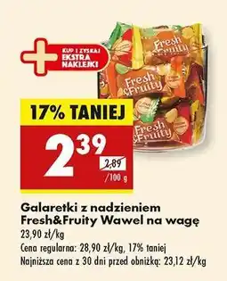 Biedronka Galaretki z nadzieniem Fresh & Fruity Wawel na wagę oferta