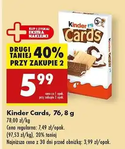 Biedronka Kinder Cards, 76,8 g oferta