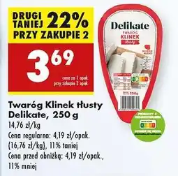 Biedronka Twaróg Klinek tłusty Delikate, 250 g oferta
