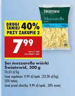 Biedronka Ser Mozzarella wiórki Światowid, 300 g oferta