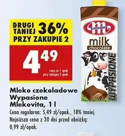 Biedronka Mleko czekoladowe Wypasione Mlekovita, 1 l oferta
