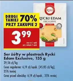 Biedronka Ser żółty w plastrach Rycki Edam Exclusive , 135 g oferta