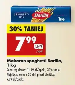 Biedronka Makaron spaghetti Barilla 1 kg oferta