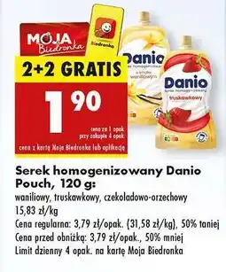 Biedronka Serek homogenizowany Danio Pouch, 120 g oferta