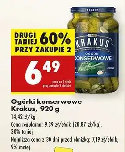Biedronka Ogórki konserwowe Krakus, 920 g oferta