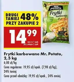 Biedronka Frytki karbowane Mr. Potato 2,5 kg oferta