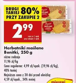 Biedronka Herbatniki maślane Bonitki , 250 g oferta