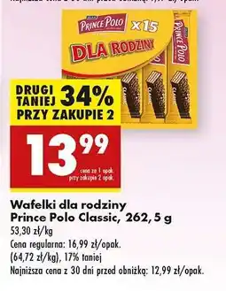 Biedronka Wafelki dla rodziny Prince Polo Classic 262,5 g oferta