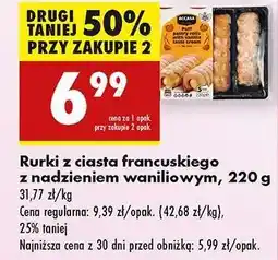 Biedronka Rurki z ciasta francuskiego z nadzieniem waniliowym, 220 g oferta