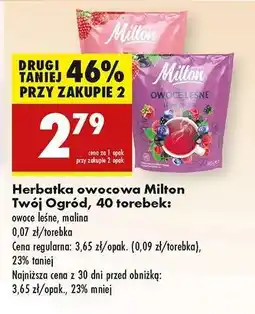 Biedronka Herbatka owocowa Milton Twój Ogród 40 torebek oferta