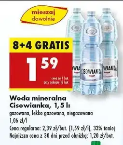 Biedronka Woda mineralna Cisowianka, 1,5 l oferta