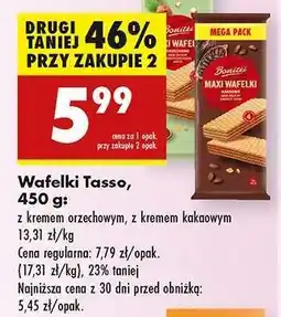Biedronka Wafelki Tasso, 450 g oferta