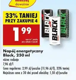 Biedronka Napój energetyczny Black, 250 ml oferta