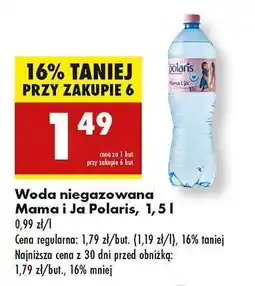 Biedronka Woda niegazowana Mama i Ja Polaris, 1,5 l oferta