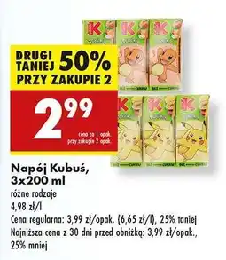 Biedronka Napój Kubuś, 3x200 ml oferta