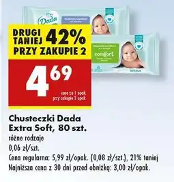 Biedronka Chusteczki Dada Extra Soft 80 szt oferta