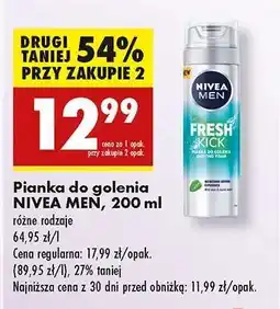 Biedronka Pianka do golenia NIVEA MEN, 200 ml oferta