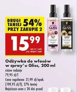 Biedronka Odżywka do włosów w spray'u Gliss, 200 ml oferta