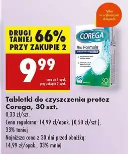 Biedronka Tabletki do czyszczenia protez Corega 30 szt oferta