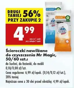 Biedronka Ściereczki nawilżane do czyszczenia Mr Magic , 50/60 szt oferta