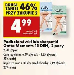 Biedronka Podkolanówki lub skarpetki Gatta Moments 15 DEN, 2 pary oferta