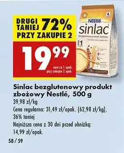 Biedronka Sinlac bezglutenowy produkt zbożowy Nestlé , 500 g oferta