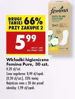 Biedronka Wkładki higieniczne Femina Pure, 30 szt oferta