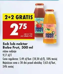 Biedronka Sok lub nektar Bobo Frut, 300 ml oferta