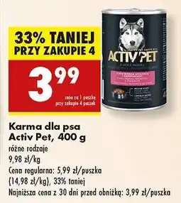 Biedronka Karma dla psa Activ Pet, 400 g oferta