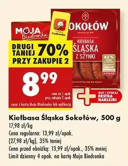 Biedronka Kiełbasa Śląska Sokołów, 500 g oferta