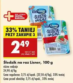 Biedronka Śledzik na raz Lisner, 100 g oferta
