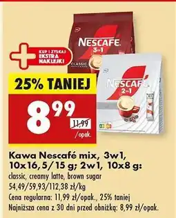 Biedronka Kawa Nescafé mix, 3w1, 10x16,5/15 g 2w1, 10x8 g oferta