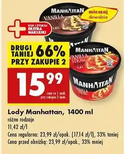 Biedronka Lody Manhattan, 1400 ml oferta