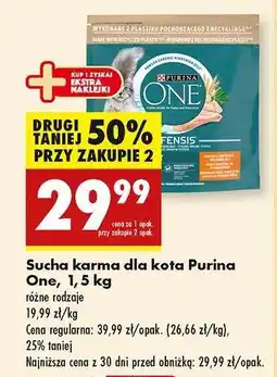 Biedronka Sucha karma dla kota Purina One , 1,5 kg oferta