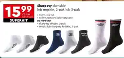 Biedronka Skarpety damskie lub męskie 2 pak lub 3 pak oferta