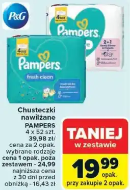 Carrefour Chusteczki nawilżane PAMPERS oferta