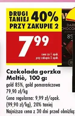 Biedronka Czekolada gorzka Meltie gold 85% oferta