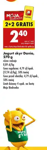 Biedronka Jogurt skyr Danio, różne rodzaje Danone oferta